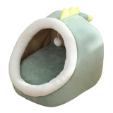 Maxbell Cute Cave Bed Dog Warm with Ball Toy No Deformation for Kitten Rabbit Puppy 43x40x35cm Green