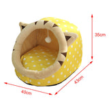 Maxbell Cute Cave Bed Dog Warm with Ball Toy No Deformation for Kitten Rabbit Puppy 43x40x35cm Yellow