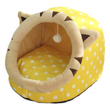 Maxbell Cute Cave Bed Dog Warm with Ball Toy No Deformation for Kitten Rabbit Puppy 43x40x35cm Yellow