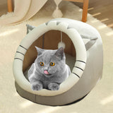 Maxbell Cute Cave Bed Dog Warm with Ball Toy No Deformation for Kitten Rabbit Puppy 43x40x35cm Gray