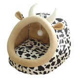 Maxbell Cute Cave Bed Dog Warm with Ball Toy No Deformation for Kitten Rabbit Puppy 35x35x31cm Multi