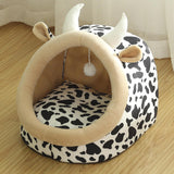 Maxbell Cute Cave Bed Dog Warm with Ball Toy No Deformation for Kitten Rabbit Puppy 35x35x31cm Multi