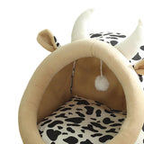 Maxbell Cute Cave Bed Dog Warm with Ball Toy No Deformation for Kitten Rabbit Puppy 35x35x31cm Multi