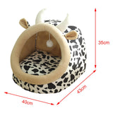 Maxbell Cute Cave Bed Dog Warm with Ball Toy No Deformation for Kitten Rabbit Puppy 43x40x35cm Multi