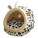 Maxbell Cute Cave Bed Dog Warm with Ball Toy No Deformation for Kitten Rabbit Puppy 43x40x35cm Multi
