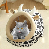Maxbell Cute Cave Bed Dog Warm with Ball Toy No Deformation for Kitten Rabbit Puppy 43x40x35cm Multi