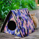 Maxbell Warm Stray Cats Shelter Waterproof Cat House Semi Enclosed Durable Accessory S