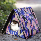Maxbell Warm Stray Cats Shelter Waterproof Cat House Semi Enclosed Durable Accessory S