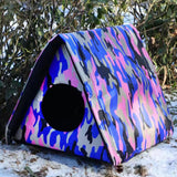Maxbell Warm Stray Cats Shelter Waterproof Cat House Semi Enclosed Durable Accessory M