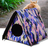 Maxbell Warm Stray Cats Shelter Waterproof Cat House Semi Enclosed Durable Accessory L