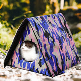 Maxbell Warm Stray Cats Shelter Waterproof Cat House Semi Enclosed Durable Accessory L