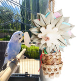 Maxbell Bird Chewing Toy Funny Bird Parrot Toy for Biting Cockatoo With Basket