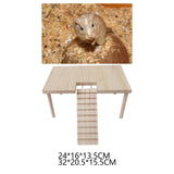 Maxbell Small Animals Wooden Platform with Pillars with Ladder for Hamster Supplies 24cmx16cmx13.5cm