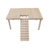 Maxbell Small Animals Wooden Platform with Pillars with Ladder for Hamster Supplies 24cmx16cmx13.5cm