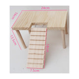Maxbell Small Animals Wooden Platform with Pillars with Ladder for Hamster Supplies 24cmx16cmx13.5cm