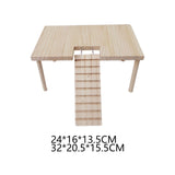 Maxbell Small Animals Wooden Platform with Pillars with Ladder for Hamster Supplies 24cmx16cmx13.5cm