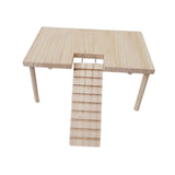Maxbell Small Animals Wooden Platform with Pillars with Ladder for Hamster Supplies 32cmx20.5cmx15.5cm