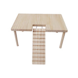 Maxbell Small Animals Wooden Platform with Pillars with Ladder for Hamster Supplies 32cmx20.5cmx15.5cm