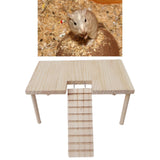 Maxbell Small Animals Wooden Platform with Pillars with Ladder for Hamster Supplies 32cmx20.5cmx15.5cm