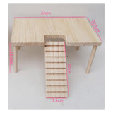Maxbell Small Animals Wooden Platform with Pillars with Ladder for Hamster Supplies 32cmx20.5cmx15.5cm
