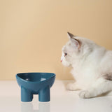 Maxbell Cat Food Bowl Pet Feeding Dish Feeder Nonslip Food Container Pet Spine blue