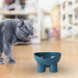 Maxbell Cat Food Bowl Pet Feeding Dish Feeder Nonslip Food Container Pet Spine blue