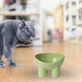 Maxbell Cat Food Bowl Pet Feeding Dish Feeder Nonslip Food Container Pet Spine green
