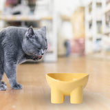 Maxbell Cat Food Bowl Pet Feeding Dish Feeder Nonslip Food Container Pet Spine yellow