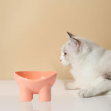 Maxbell Cat Food Bowl Pet Feeding Dish Feeder Nonslip Food Container Pet Spine pink