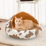 Maxbell Warm Pet House Dog Tent Calming Soft Hand or Machine Washable Cave Cat Bed Coffee 40cmx40cm