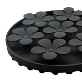 Maxbell Lick Mat for Dogs and Cats Flower Treat Pad Slow Feeder Toy Black