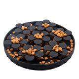 Maxbell Lick Mat for Dogs and Cats Flower Treat Pad Slow Feeder Toy Black