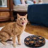 Maxbell Lick Mat for Dogs and Cats Flower Treat Pad Slow Feeder Toy Black