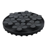 Maxbell Lick Mat for Dogs and Cats Flower Treat Pad Slow Feeder Toy Dark Gray