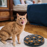 Maxbell Lick Mat for Dogs and Cats Flower Treat Pad Slow Feeder Toy Dark Gray