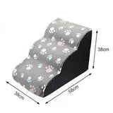 Maxbell Soft Dog Steps Stair Dog Ramp Ladder with Removable Cover Wide for Cats 58cmx38cmx38cm