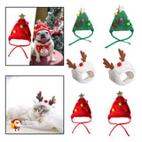 Maxbell Cute Christmas Dog Hat Warm Winter Soft Headdress for Dogs Party Festival Green S