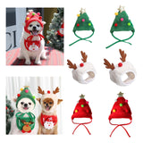 Maxbell Cute Christmas Dog Hat Warm Winter Soft Headdress for Dogs Party Festival Green S