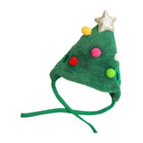 Maxbell Cute Christmas Dog Hat Warm Winter Soft Headdress for Dogs Party Festival Green S