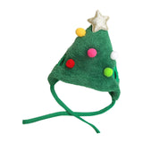 Maxbell Cute Christmas Dog Hat Warm Winter Soft Headdress for Dogs Party Festival Green S