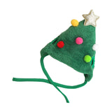 Maxbell Cute Christmas Dog Hat Warm Winter Soft Headdress for Dogs Party Festival Green S