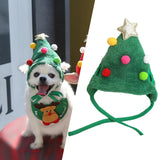 Maxbell Cute Christmas Dog Hat Warm Winter Soft Headdress for Dogs Party Festival Green S