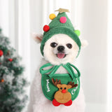 Maxbell Cute Christmas Dog Hat Warm Winter Soft Headdress for Dogs Party Festival Green S