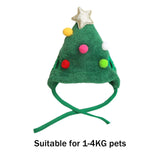 Maxbell Cute Christmas Dog Hat Warm Winter Soft Headdress for Dogs Party Festival Green S