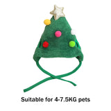 Maxbell Cute Christmas Dog Hat Warm Winter Soft Headdress for Dogs Party Festival Green L