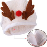 Maxbell Cute Christmas Dog Hat Warm Winter Soft Headdress for Dogs Party Festival White S