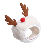 Maxbell Cute Christmas Dog Hat Warm Winter Soft Headdress for Dogs Party Festival White S