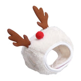 Maxbell Cute Christmas Dog Hat Warm Winter Soft Headdress for Dogs Party Festival White S