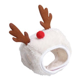 Maxbell Cute Christmas Dog Hat Warm Winter Soft Headdress for Dogs Party Festival White S