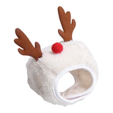 Maxbell Cute Christmas Dog Hat Warm Winter Soft Headdress for Dogs Party Festival White S